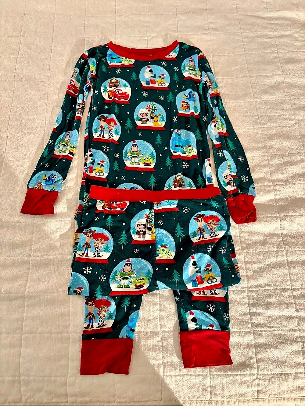 Little Sleepies Christmas Disney Pixar Pajama Set Girls 5/6